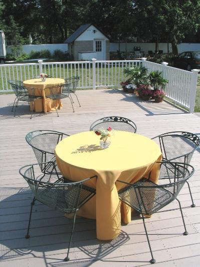 Enjoy the great weather, relaxing or dining on our back patio!
