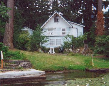 B&B looking from the dock on the lake