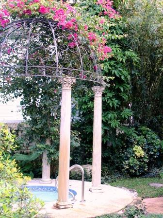 The Garden Spa under a flowering canopy!