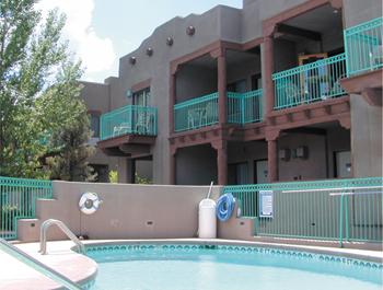 Our pool - We also have a heated whirlpool spa.