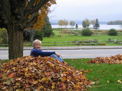 Sue Enjoying Rangeley Lake View