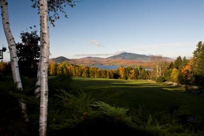 Summer morning view from the Lodge at Moosehead Lake
